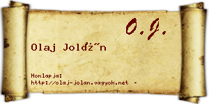 Olaj Jolán névjegykártya