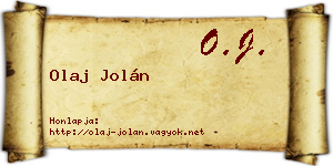 Olaj Jolán névjegykártya